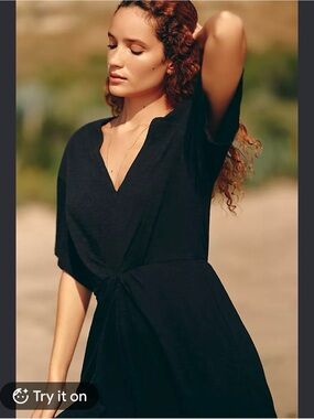 Anthropologie Celandine Long Sleeve Ruched Maxi Dress